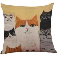 Marke: LuckyGirls LuckyGirls Kissenbezug 43 x 43 cm Nette Katze Kissenhuelle Taille Kissen Abdeckung Kopfkissenbezug Schlafsofa Home Decor (D)