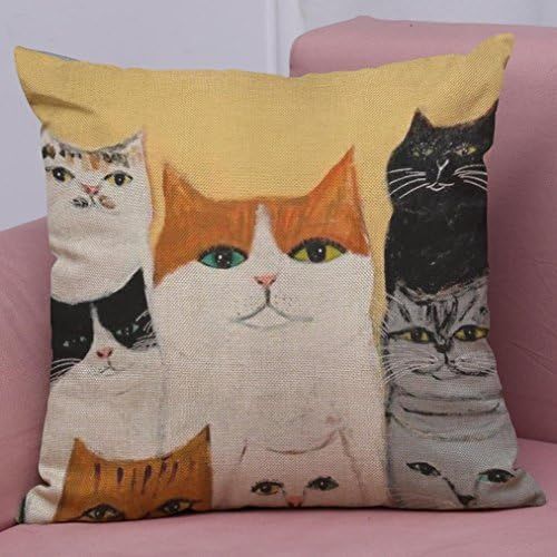  Marke: LuckyGirls LuckyGirls Kissenbezug 43 x 43 cm Nette Katze Kissenhuelle Taille Kissen Abdeckung Kopfkissenbezug Schlafsofa Home Decor (D)