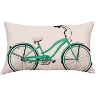 Kissenbezug 30 x 50 cm LuckyGirls Fahrrad Vogel Geometrische Drucken Kissenhuelle Taille Kissen Abdeckung Kopfkissenbezug Schlafsofa Home Decor (A)