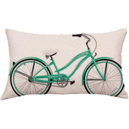  Kissenbezug 30 x 50 cm LuckyGirls Fahrrad Vogel Geometrische Drucken Kissenhuelle Taille Kissen Abdeckung Kopfkissenbezug Schlafsofa Home Decor (A)