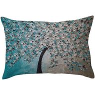 LuckyGirls Kissenbezug 30 x 50 cm Rechteck Baum Drucken Sofa Taille Wurf kissenhuelle Home Decor Bettkissenbezug (A)