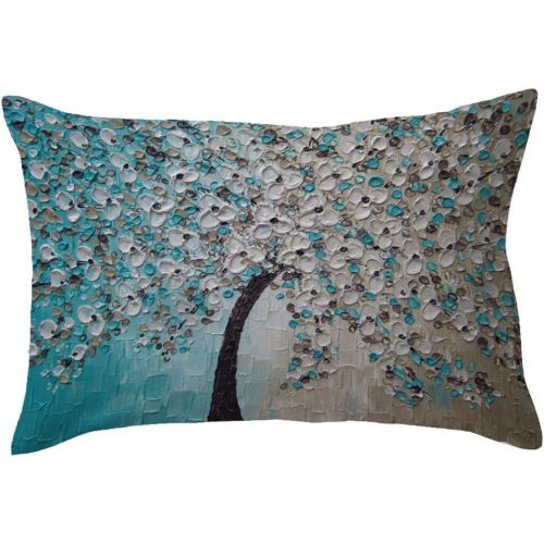  LuckyGirls Kissenbezug 30 x 50 cm Rechteck Baum Drucken Sofa Taille Wurf kissenhuelle Home Decor Bettkissenbezug (A)