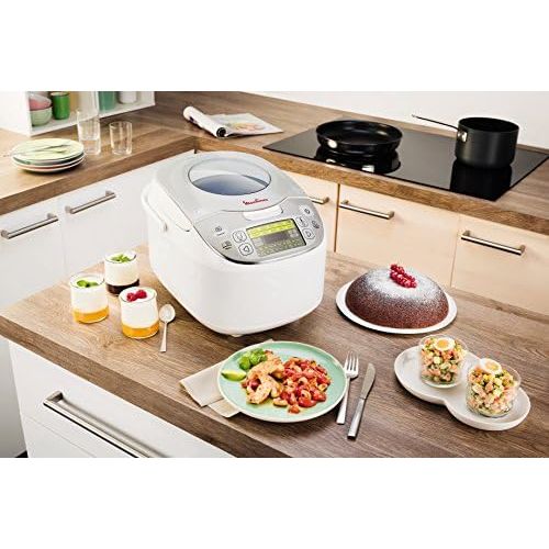  Moulinex MK812101 Multicooker, klassisch, 45-in-1,5bis 6PersonenSilberfarben, 5 l