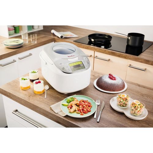  Moulinex MK812101 Multicooker, klassisch, 45-in-1,5bis 6PersonenSilberfarben, 5 l