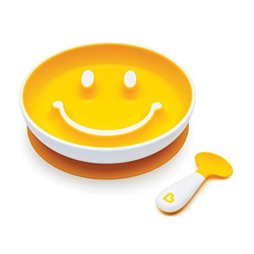 먼치킨 Marke: Munchkin Munchkin Smile n Scoop Kinderteller- und Loeffelset, gelb