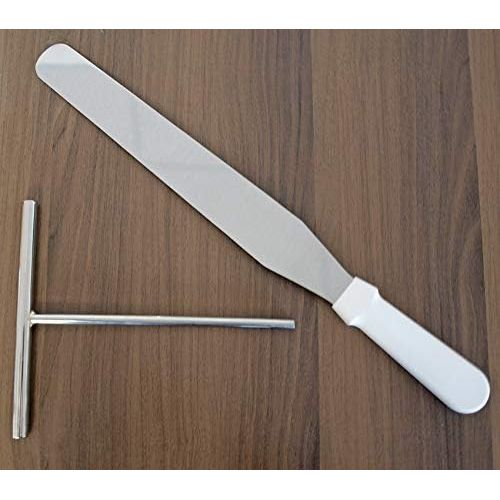  My-Gastro SET Crepewender 44cm Edelstahl + Teigverteiler Crepe Wender Teig Verteiler Messer