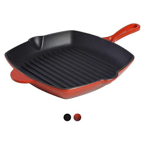  Marke: ProCook ProCook - quadratische Grillpfanne aus Gusseisen - induktionsgeeignet - 26 cm - emailliert - Gusseisenpfanne - Rot