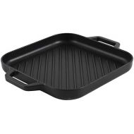 [아마존베스트]ProCook - quadratische Grillpfanne aus Gusseisen - emailliert - Induktion -Gusseisenpfanne - mit zwei Griffen - 26 cm - Rot