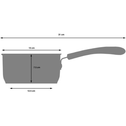  ProCook Gourmet Steel Milchtopf - mit Antihaftbeschichtung - Induktion - Edelstahl - Stay-Cool Silikongriff - Induktionskochtopf - 14 cm - 1 l