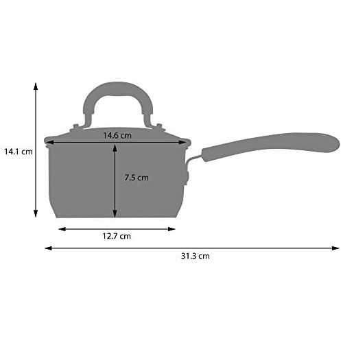  ProCook Gourmet Steel Stielkasserollen Set - mit Deckel - Induktion - Topfset - Edelstahl - mit Abgiessdeckel aus Glas und Schuettrand - Stay-Cool-Griffe - Kochgeschirr - 2-teilig