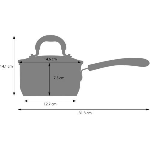  ProCook Gourmet Steel Stielkasserollen Set - mit Deckel - Induktion - Topfset - Edelstahl - mit Abgiessdeckel aus Glas und Schuettrand - Stay-Cool-Griffe - Kochgeschirr - 2-teilig