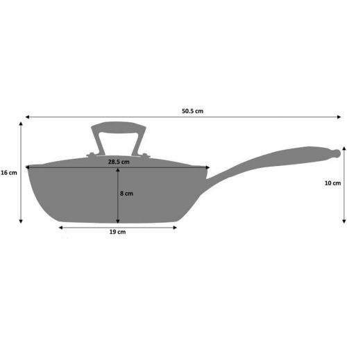  ProCook Elite Tri-Ply - Wok - mit Deckel - Edelstahl Wok - Induktion - mit - CoolTouch Griff - Wokpfanne - unbeschichtet - 28 cm