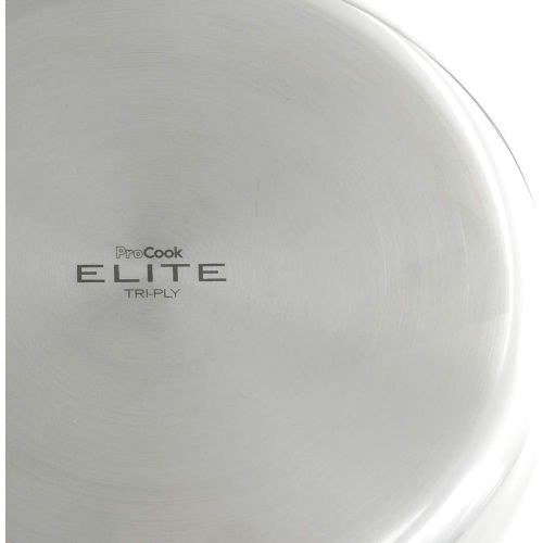  ProCook Elite Tri-Ply - Wok - mit Deckel - Edelstahl Wok - Induktion - mit - CoolTouch Griff - Wokpfanne - unbeschichtet - 28 cm