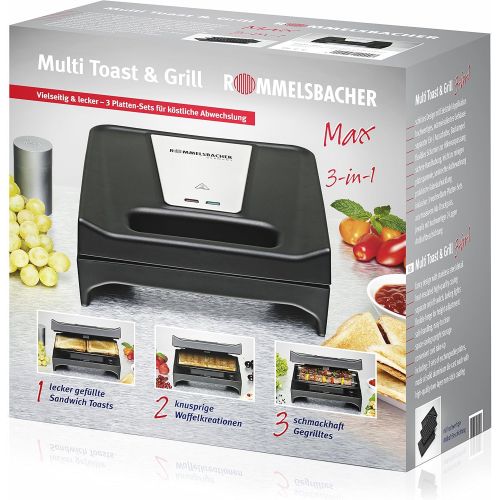  Marke: Rommelsbacher ROMMELSBACHER SWG 700 3-in-1 Multi Toast & Grill Max (Sandwich-Maker, belgisches Waffeleisen, Kontaktgrill, 3 wechselbare Alu-Druckguss-Platten, 2-Lagen Antihaftbeschichtung) schwa