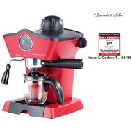 Rosenstein & Soehne Espressomaschine Retro: Dampfdruck-Siebtrager-Espressomaschine mit Milchaufschaumer (Kaffeemaschinen)