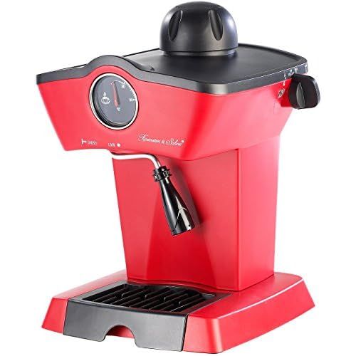  Rosenstein & Soehne Espressomaschine Retro: Dampfdruck-Siebtrager-Espressomaschine mit Milchaufschaumer (Kaffeemaschinen)