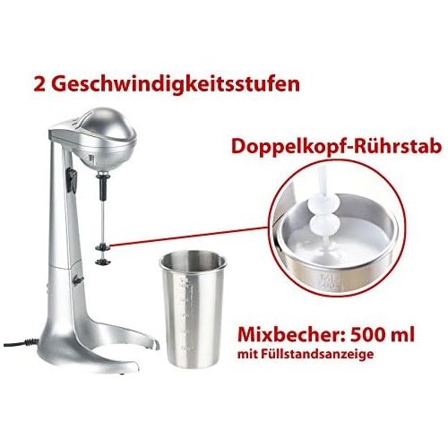  Rosenstein & Soehne Milchshaker: Elektrischer Drink-Mixer mit Edelstahl-Becher, 65 Watt (Barmixer)