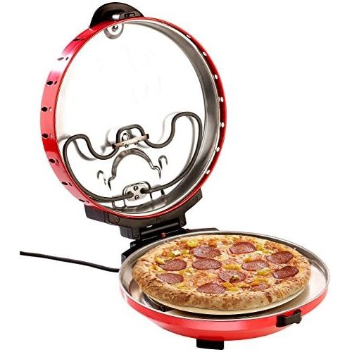  Rosenstein & Soehne Pizzaofen: Pizza-Maker mit Timer und Steinofenplatte, fuer Pizza mit Ø 29 cm (Brotbackautomat)