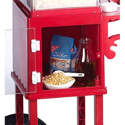  Rosenstein & Soehne Popcornmaschine Cinema: Profi-Popcorn-MaschineCinema mit Rollwagen im Retro-Design (Popcorn-Automaten)