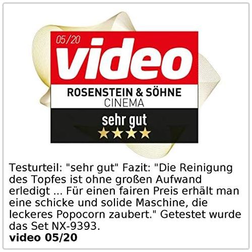 Rosenstein & Soehne Zubehoer zu Popcorn-Selbermachen: Rollwagen im Retro-Design fuer Popcorn-MaschineCinema &Movie, rot (Profi-Popcorn-Maschinen)