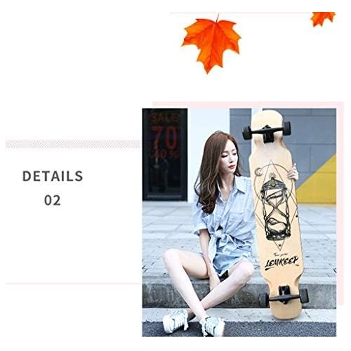  Marke: Skateboards Skateboards JXYH Longboard Profi Board Allrad-Roller Anfanger Erwachsene Unisex Strasse Step Dance Board Braun (Color : Brown, Size : 117 * 24 * 15cm)