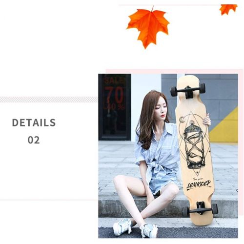  Marke: Skateboards Skateboards JXYH Longboard Profi Board Allrad-Roller Anfanger Erwachsene Unisex Strasse Step Dance Board Braun (Color : Brown, Size : 117 * 24 * 15cm)
