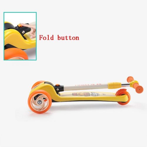  Marke: Skateboards Skateboards JXYH 66cm Kinderauto 2-6 Jahre Altes Blitzrad Gelb One Button Folding Unisex Jo-Jo Babyauto (Color : Yellow, Size : 51 * 25 * 66cm)