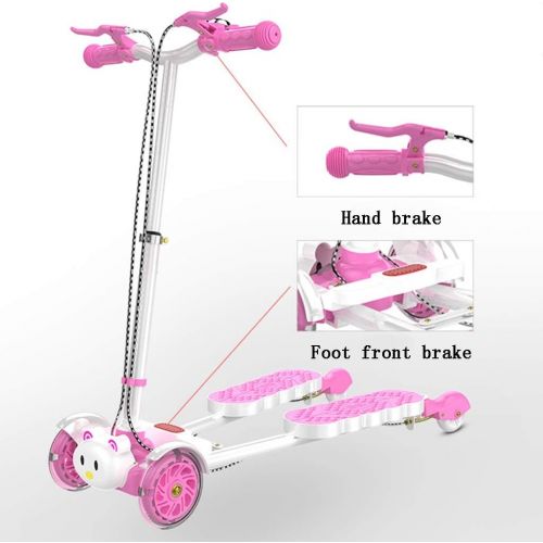  Marke: Skateboards Skateboards JXYH 2-3-6-8 Jahre Alte Kinder Zwei Fuesse Froschauto Schere 4 Runden Jungen Und Madchen Rosa 70cm Swing Yo Auto (Color : Pink, Size : 70 * 25 * 63cm)