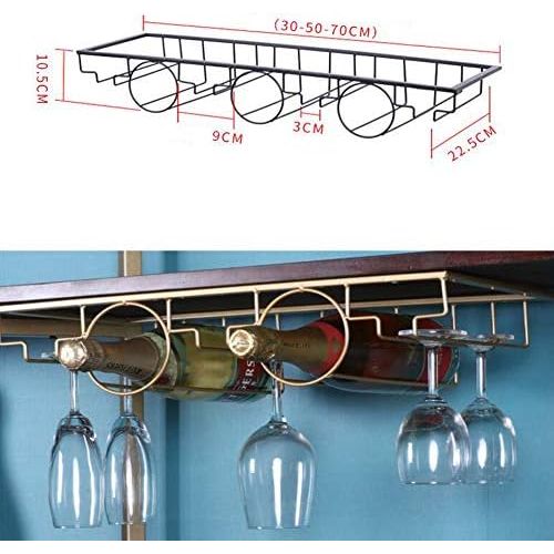  Marke: Solamlya Solamlya Free Nail Upside Down Weinglashalter,schmiedeeisen-Eisen-Cup-Rack - Langlebig & Rost-Proof & Stable Heavy Load Bearing - Pflegeleicht-c 30x22.5x10.5cm