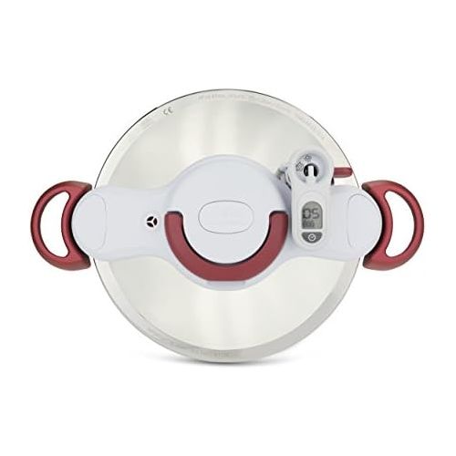 테팔 Marke: Tefal Tefal P4620733 Clipso Minut Perfect Schnellkochtopf mit Garbkorb und Timer (6L) edelstahl/weiss/rot