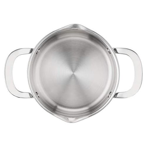 테팔 Tefal E494S7 Jamie Oliver Brushed Topfset, 7-teilig, inkl. 3 x Glasdeckel, genietete Griffe, kompatibel mit allen Herdarten, Edelstahl