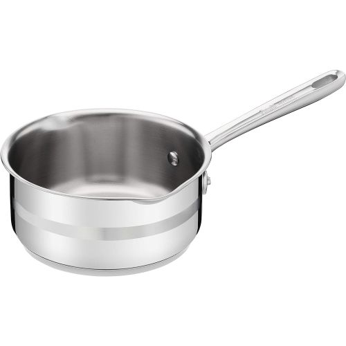 테팔 Tefal E494S7 Jamie Oliver Brushed Topfset, 7-teilig, inkl. 3 x Glasdeckel, genietete Griffe, kompatibel mit allen Herdarten, Edelstahl