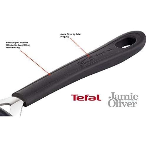 테팔 Tefal T Tefal G435S7 Jamie Oliver Induktion Pfannenset 6-teilig 24 und 28cm + Glasdeckel 28cm + Schmorpfanne 25cm mit Deckel + Pfannenwender, Antihaft Pfannen, Induktionsherd geeignet, Ede