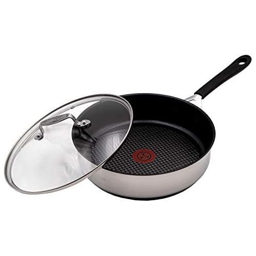 테팔 Tefal T Tefal G435S7 Jamie Oliver Induktion Pfannenset 6-teilig 24 und 28cm + Glasdeckel 28cm + Schmorpfanne 25cm mit Deckel + Pfannenwender, Antihaft Pfannen, Induktionsherd geeignet, Ede