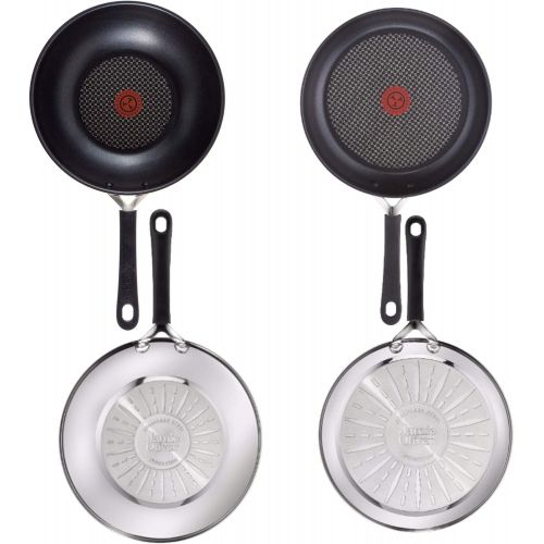 테팔 Tefal G435S3 Jamie Oliver Induktion Pfannenset 4-teilig 24 und 28 cm Pfanne + Wokpfanne 28cm und Ingenio Pfannenwender, Antihaft Pfanne, Induktionsherd geeignet, Genieteter Edelsta