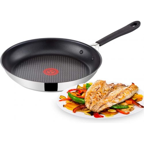 테팔 Tefal G435S3 Jamie Oliver Induktion Pfannenset 4-teilig 24 und 28 cm Pfanne + Wokpfanne 28cm und Ingenio Pfannenwender, Antihaft Pfanne, Induktionsherd geeignet, Genieteter Edelsta