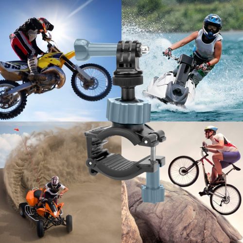  Marke: USA Gear USA Gear Action Kamera Halterung fuer Lenker und Stangen von ATVs, Motocross Bikes, Fahrradern, BMX Radern oder Booten mit Stativschraube mit 360 Grad drehendem Hals und Action Styl