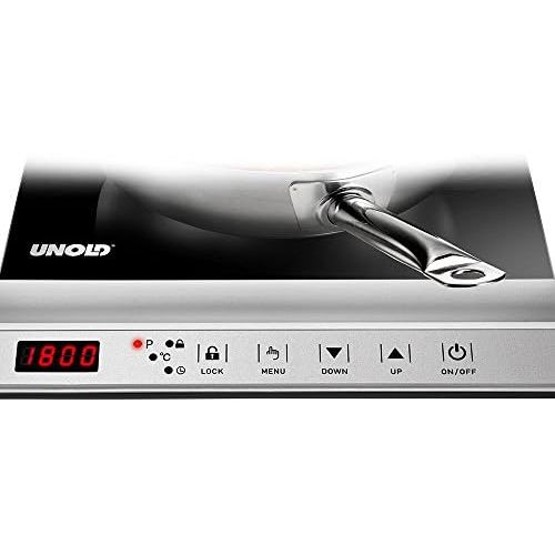  UNOLD Induktionskochfeld, Kochplatte, 1.800 Watt, 29,5 x 29,0 cm, Touch-Display, Timer, Energiesparend, Erweiterbar, 58255