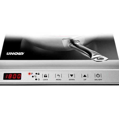  UNOLD Induktionskochfeld, Kochplatte, 1.800 Watt, 29,5 x 29,0 cm, Touch-Display, Timer, Energiesparend, Erweiterbar, 58255