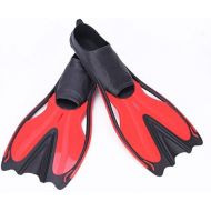 Marke: WJH WJH Schwimmen und Schnorcheln Kurze Flossen Ultraleicht Ideal fuer Wassersportler, fuer EIN perfektes aerodynamisches Taucherlebnis Flippers Verstellbare Riemen Scuba,Red,M