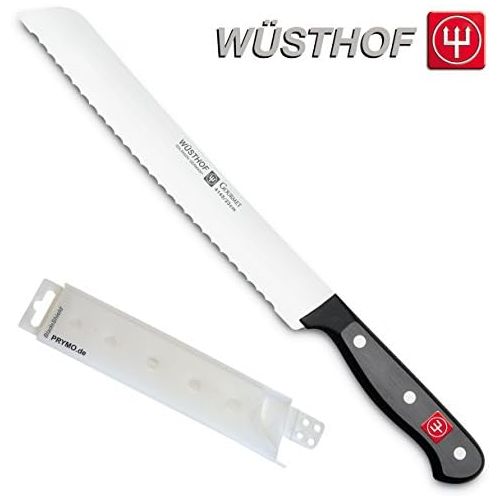  Marke: Wuesthof / PRYMO.de Wuesthof Gourmet 4145 Brotmesser 23 cm mit Wellenschliff schwarz inkl. PRYMO.de Klingenschutz