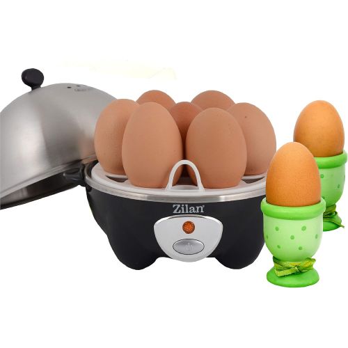  Marke: Zilan Elektrischer Eierkocher | Eier Kocher | Egg Cooker | 1-7 Eier | Eier 450 Watt | Edelstahlheizplatte | Automatische Abschaltung | Kontrollleuchte |