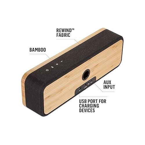  House of Marley - Get Together Bluetooth Portable Bluetooth Speaker and Audio System - 3.5 Woofer & 1 Tweeters, 30m Wireless Range, 8 Hour Playtime, Sustainably Crafted, Signature Black
