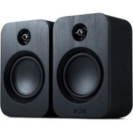 House of Marley Get Together Duo Bluetooth Bookshelf Speakers - Sustainably Crafted, Wireless Turntable Speakers, Mains Powered or 25 Hours Battery Life, AUX in - Amazon Exclusive Black Edition