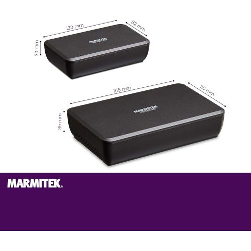  Audio transmitter for speakers, Marmitek Surround Anywhere 221, digital latency free transmission, wireless Surround speaker connection, connect two speakers wirelessly