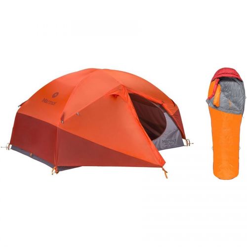 마모트 Marmot Limelight 2P Tent + Never Summer 0 Sleeping Bag Bundle
