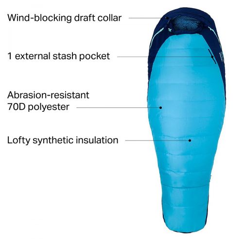 마모트 Marmot Trestles 15 Sleeping Bag: 15F Synthetic - Womens