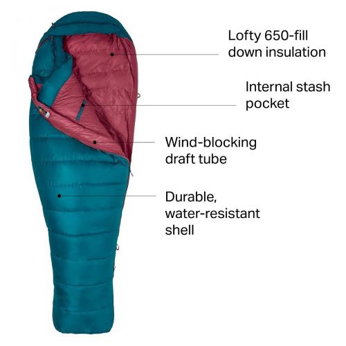 마모트 Marmot Teton Sleeping Bag: 15F Down - Womens