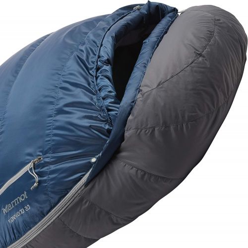 마모트 Marmot Ironwood 20 Mummy Lightweight Sleeping Bag, 20-Degree Rating, Denim/Steel Onyx