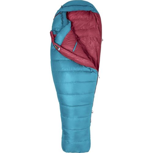 마모트 MARMOT Teton Sleeping Bag: 15F Down - Womens Late Night/Vintage Navy, Long/Left Zip